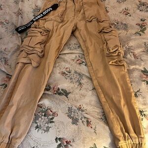 Tan cuffed cargo pants